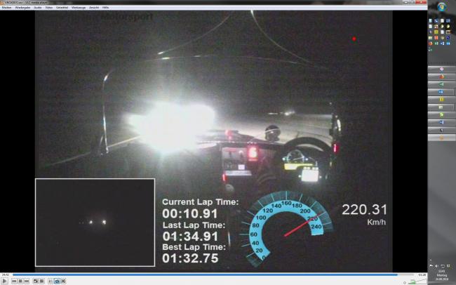 Turning head lamp at 220km/h